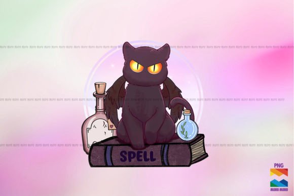 Black Cat Magic Book Halloween