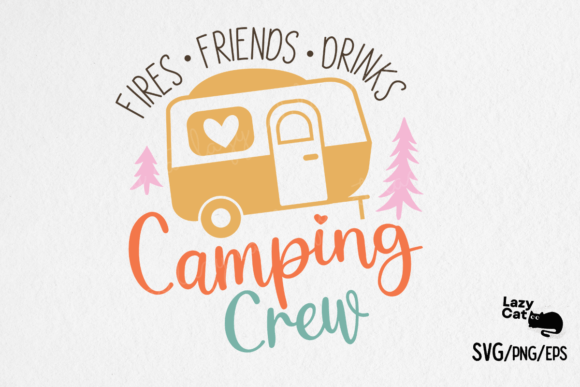 Camping Crew Vintage Trailer SVG Design