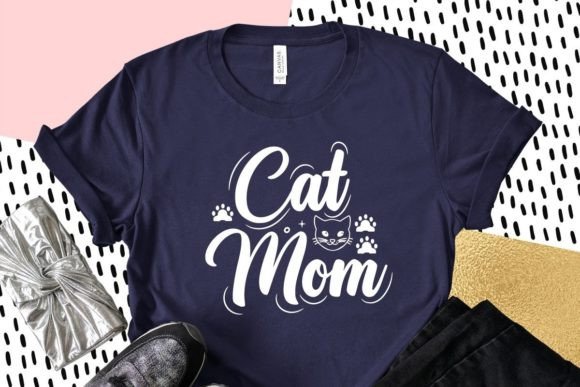Cat Mom Typography Quotes Design