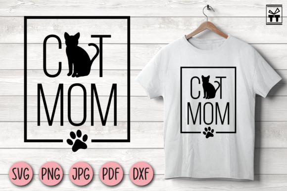 Cat Mom with Cat Silhouette