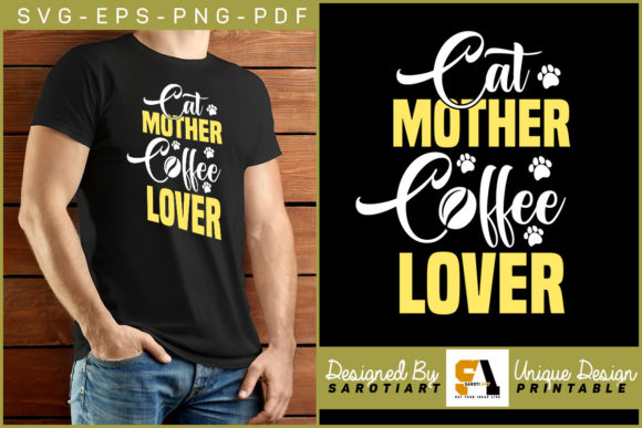 Cat Mother Coffee Lover Funny T-Shirt