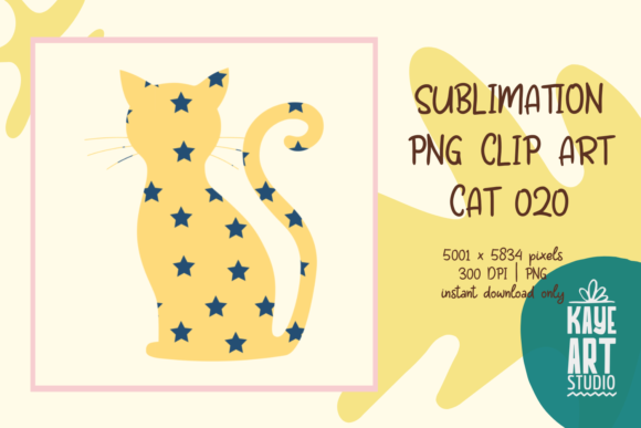 Cat Sublimation PNG Clip Art 020