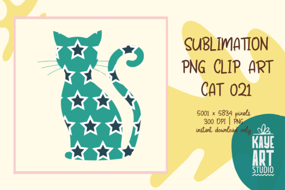 Cat Sublimation PNG Clip Art 021