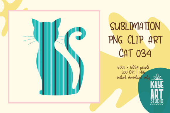 Cat Sublimation PNG Clip Art 034