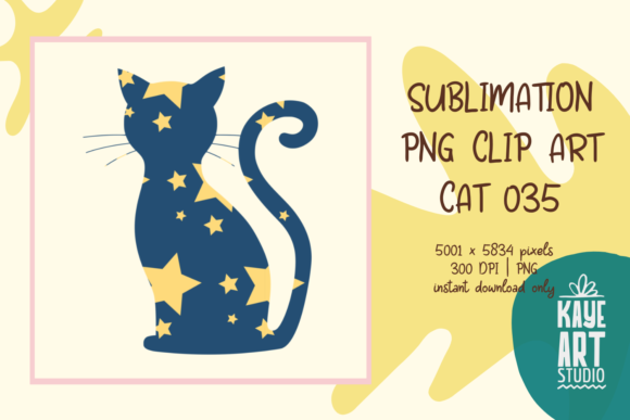 Cat Sublimation PNG Clip Art 035