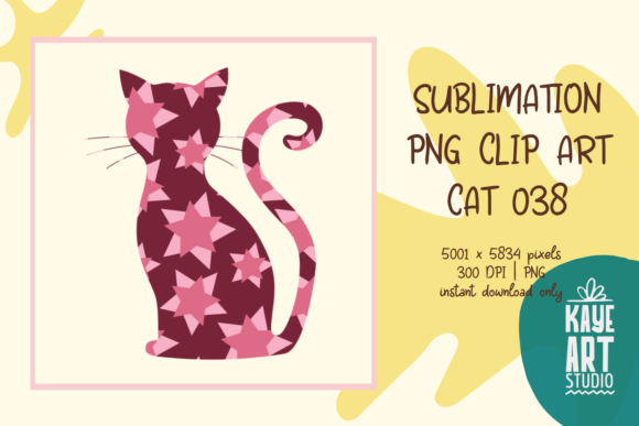Cat Sublimation PNG Clip Art 038