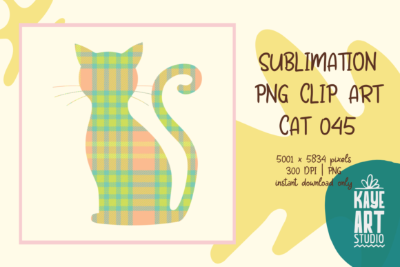 Cat Sublimation PNG Clip Art 045