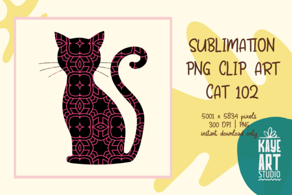 Cat Sublimation PNG Clip Art 102
