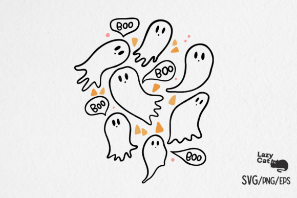 Cute Ghost Boo Halloween SVG Design