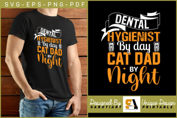 Dental Hygienist Cat Dad by Night Design