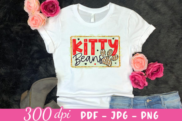Kitty Beans PNG, Cat Sublimation Design