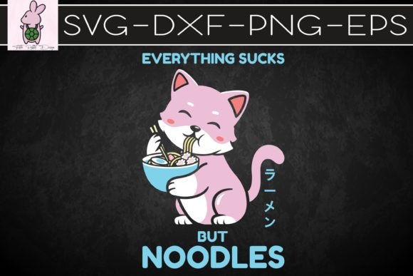 Pastel Goth Ramen Noodle Cat Anime